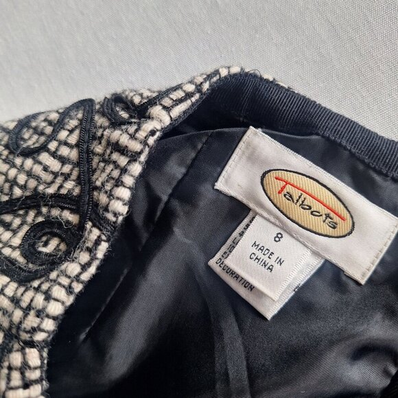 💙 Talbots Floral Embroidered Wool Pencil Skirt Size 8 Fall Warm Classy Preppy - Picture 5 of 8